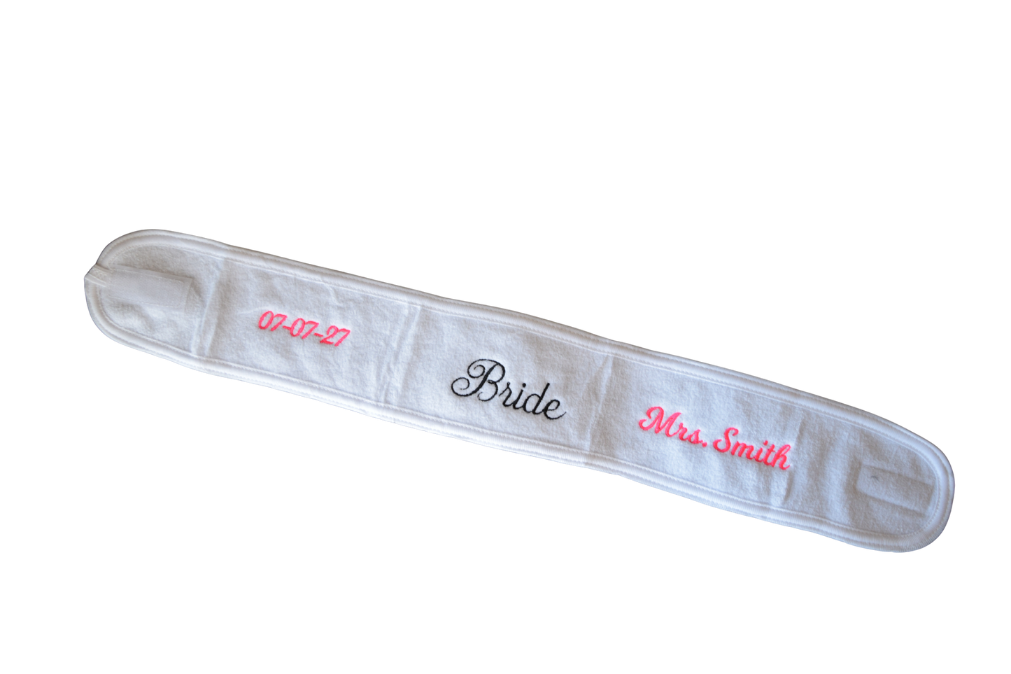 Personalized Bridal Spa Headband – Custom Bride Headband for Wedding Day, Bridal Party, Getting Ready Photos, Bridal Shower Gift