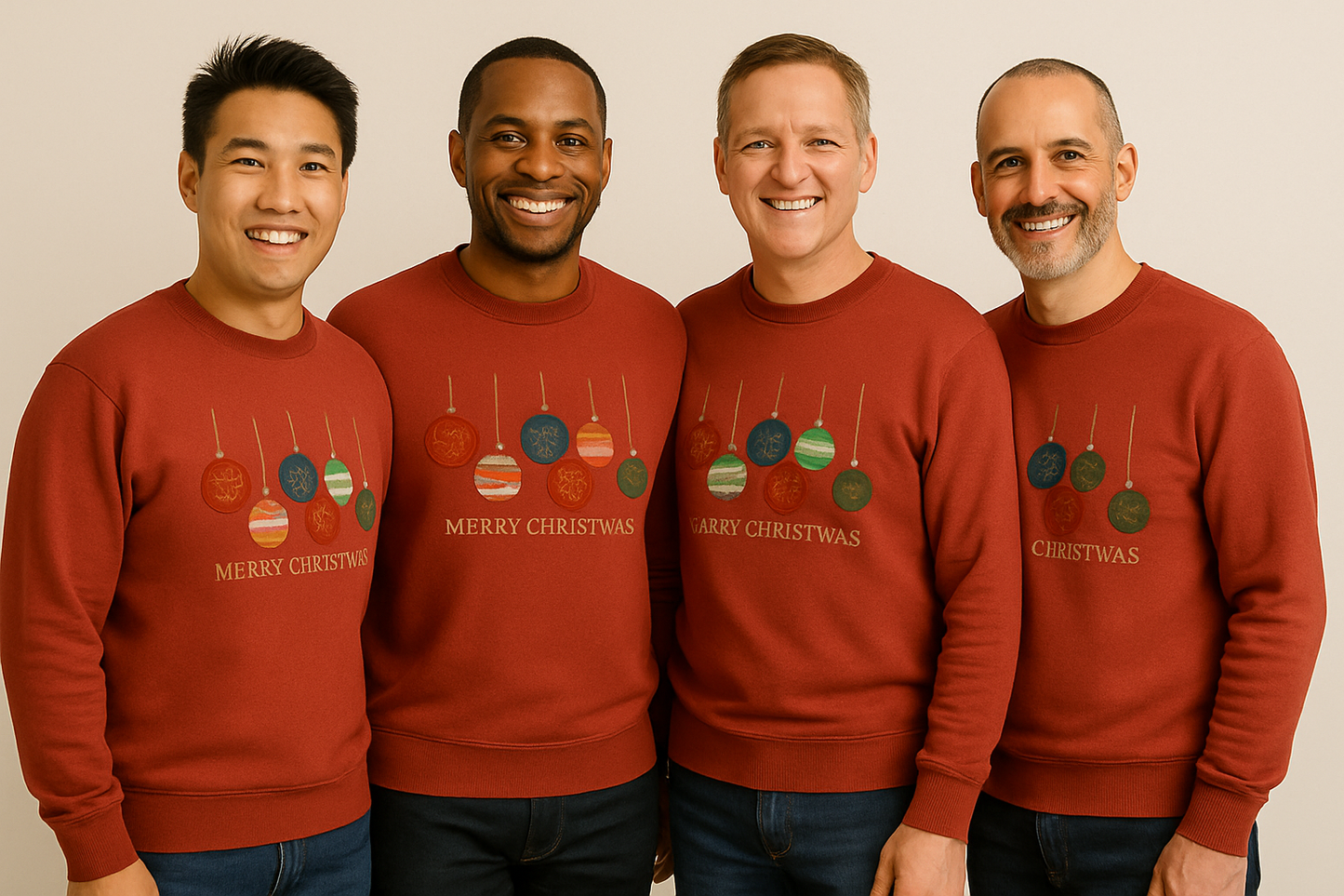 🎄 Merry Christmas Ornament Sweatshirt — Adult XL–5XL