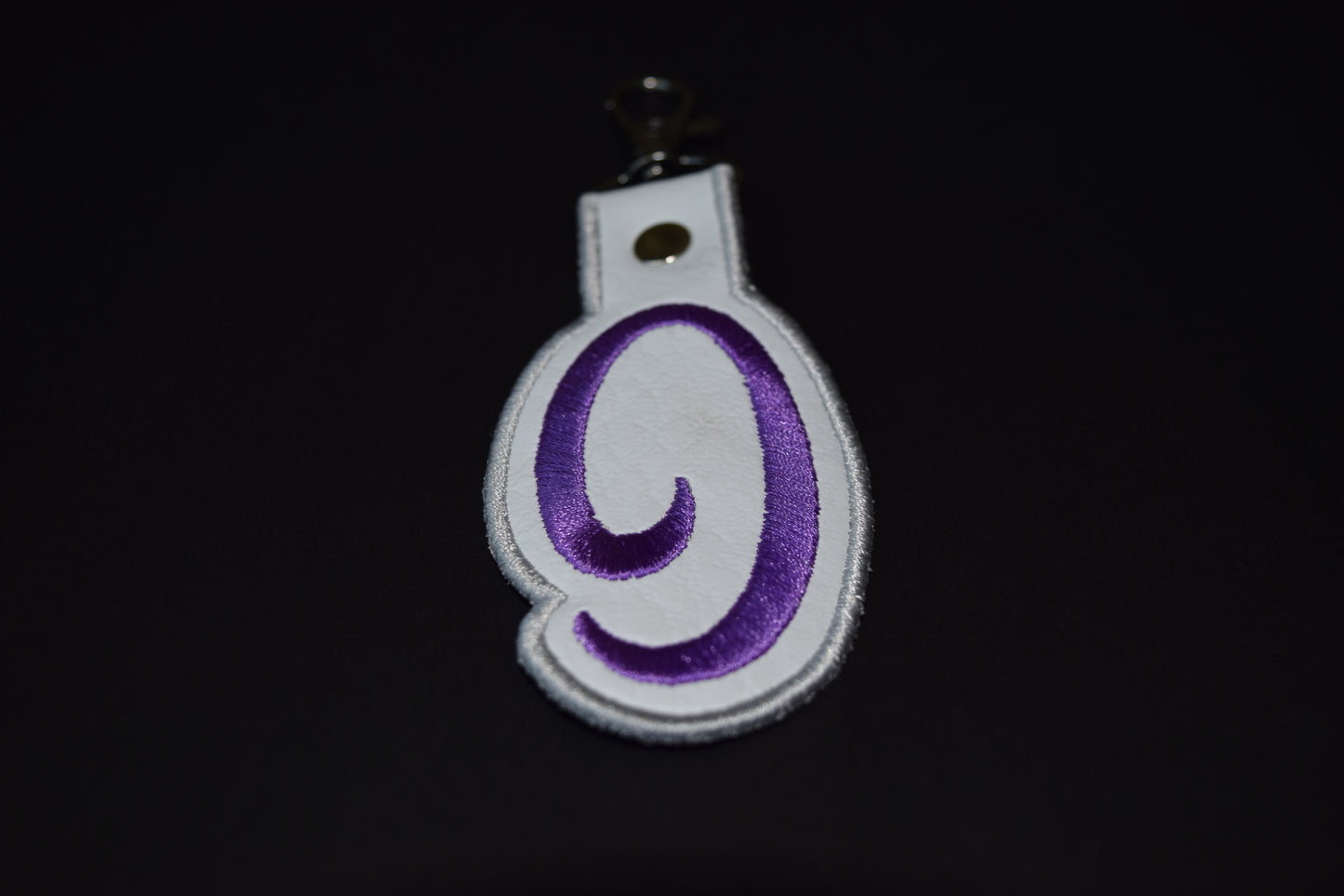 Embroidered Initial Keychain – Custom Letter Key Fob with Metal Clasp