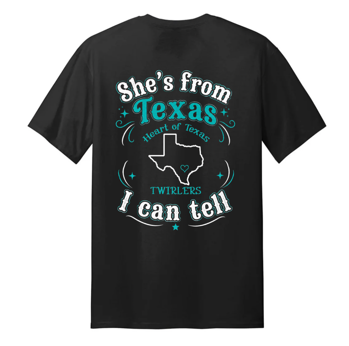 Heart of Texas Twirlers – “She’s From Texas I Can Tell” Unisex Tee
