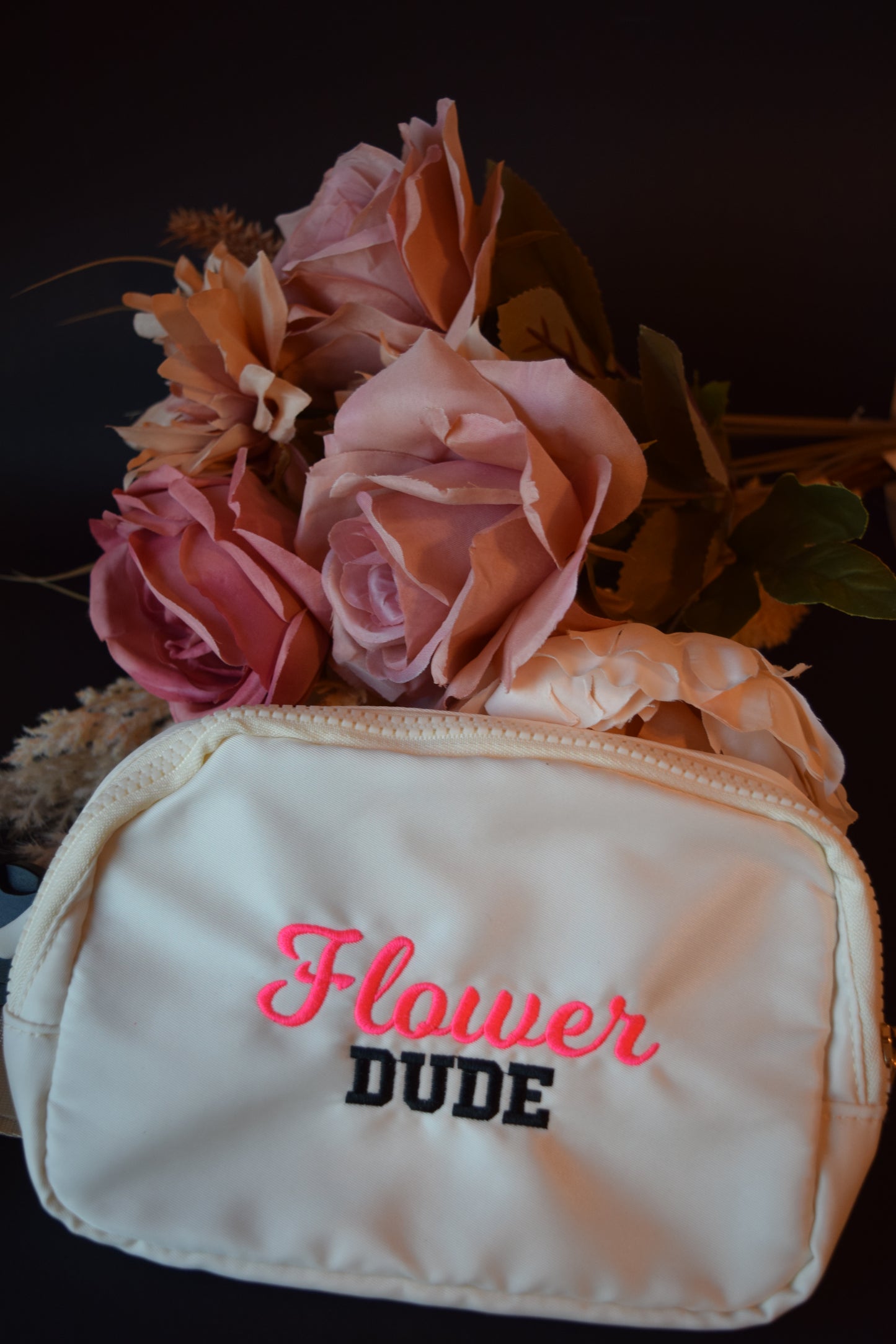Flower Dude Embroidered Fanny Pack – Custom Wedding Fanny Pack for Flower Boy, Ring Bearer, Groom Crew & Bridal Party