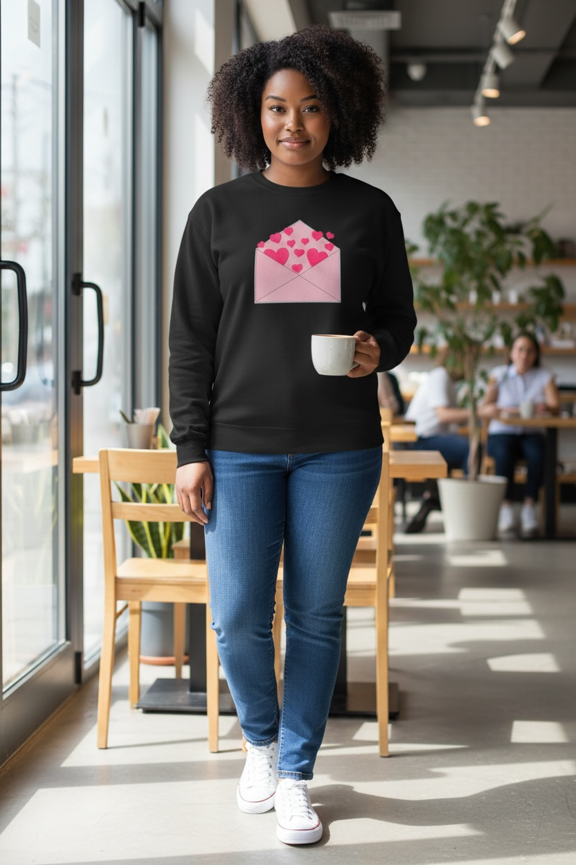 💌 Love Letter Heart Envelope Embroidered Sweatshirt