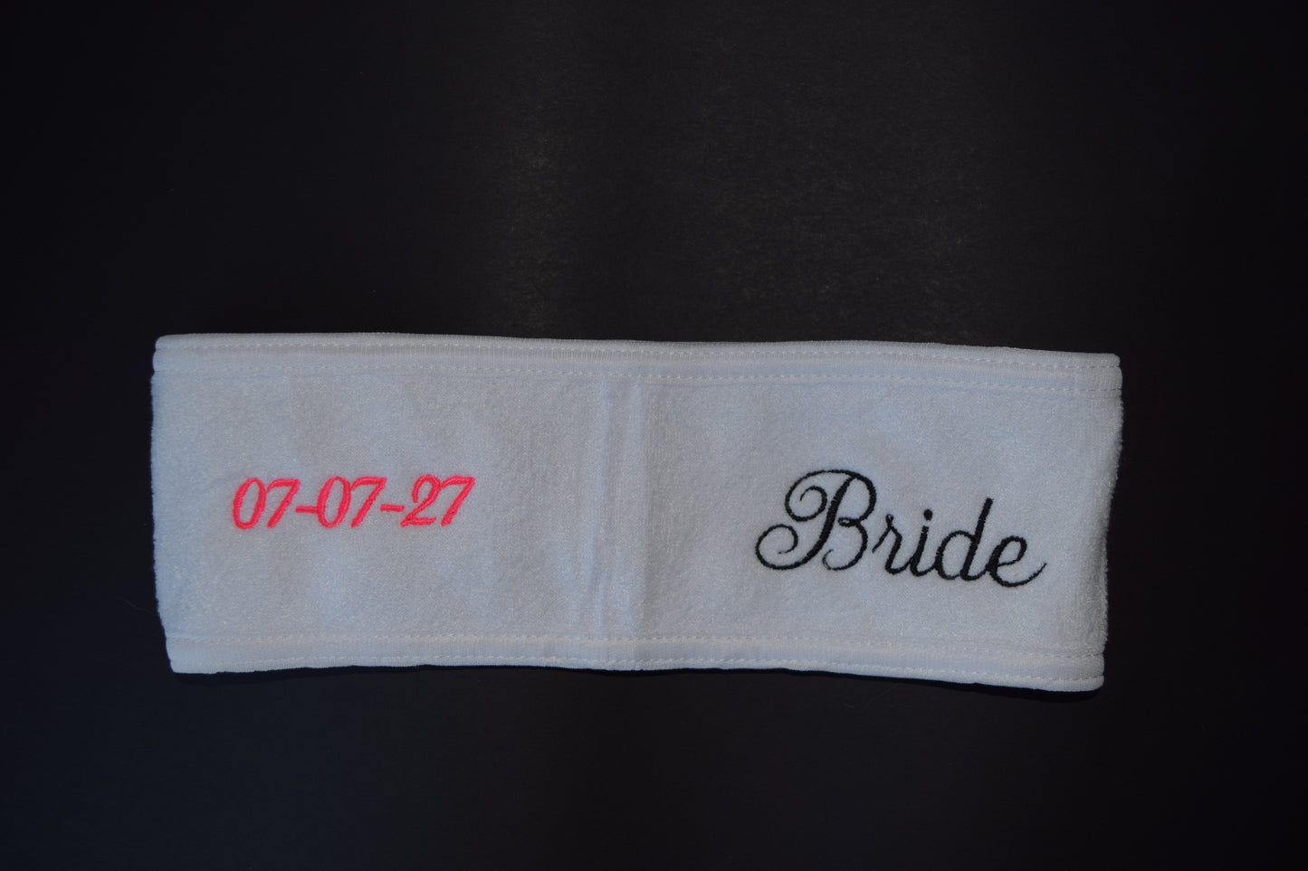 Personalized Bridal Spa Headband – Custom Bride Headband for Wedding Day, Bridal Party, Getting Ready Photos, Bridal Shower Gift