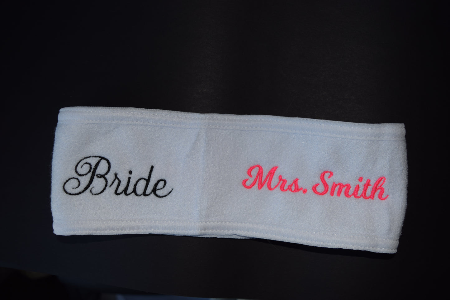 Personalized Bridal Spa Headband – Custom Bride Headband for Wedding Day, Bridal Party, Getting Ready Photos, Bridal Shower Gift