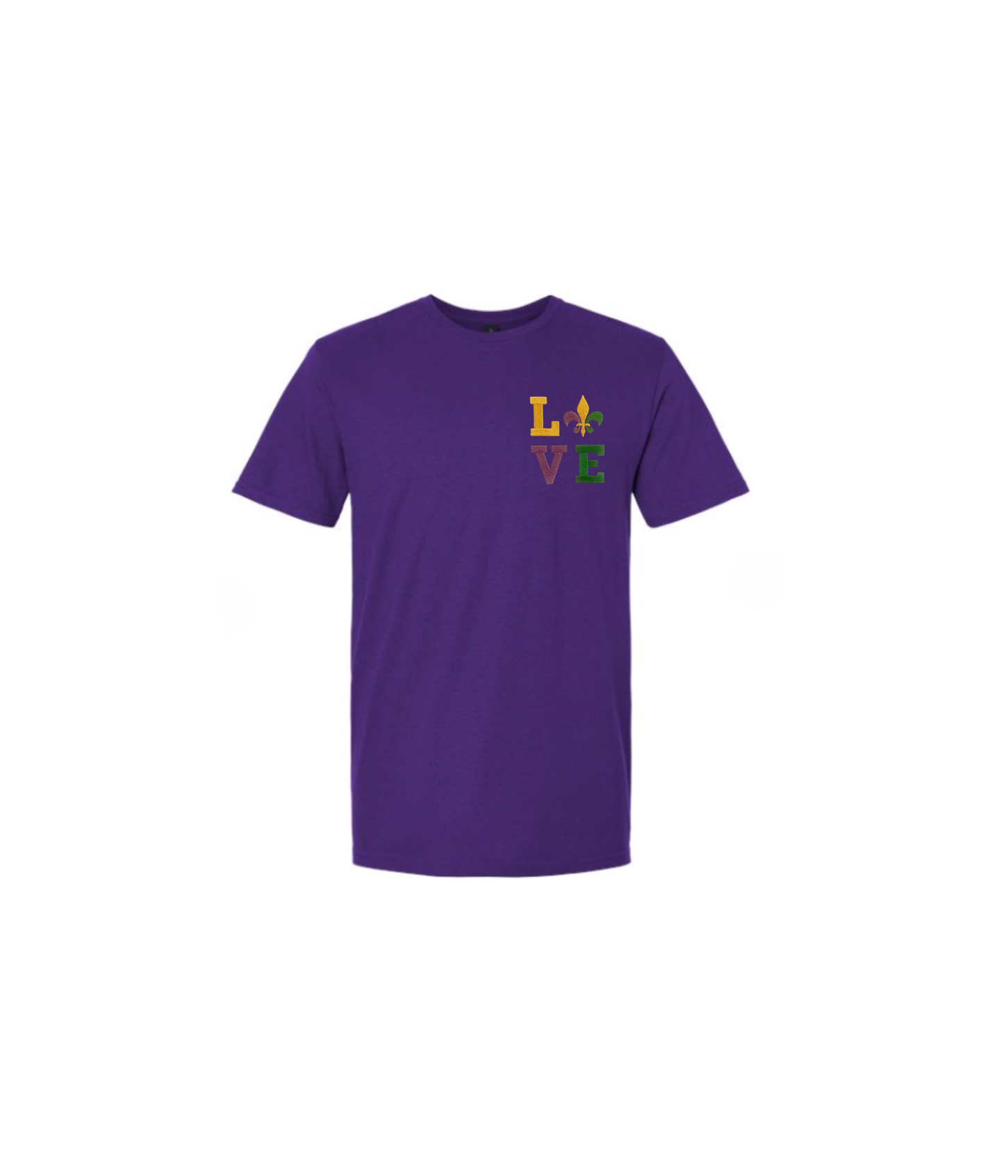 Mardi Gras LOVE Shirt – Gildan Cotton Tee | Unisex Mardi Gras T-Shirt Perfect for Men and Women
